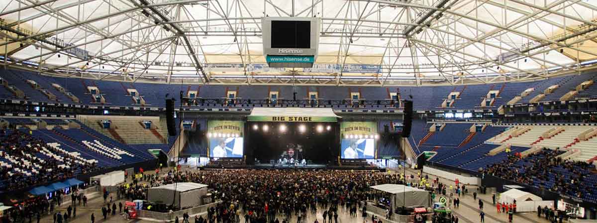 convention at a stadium with a stage