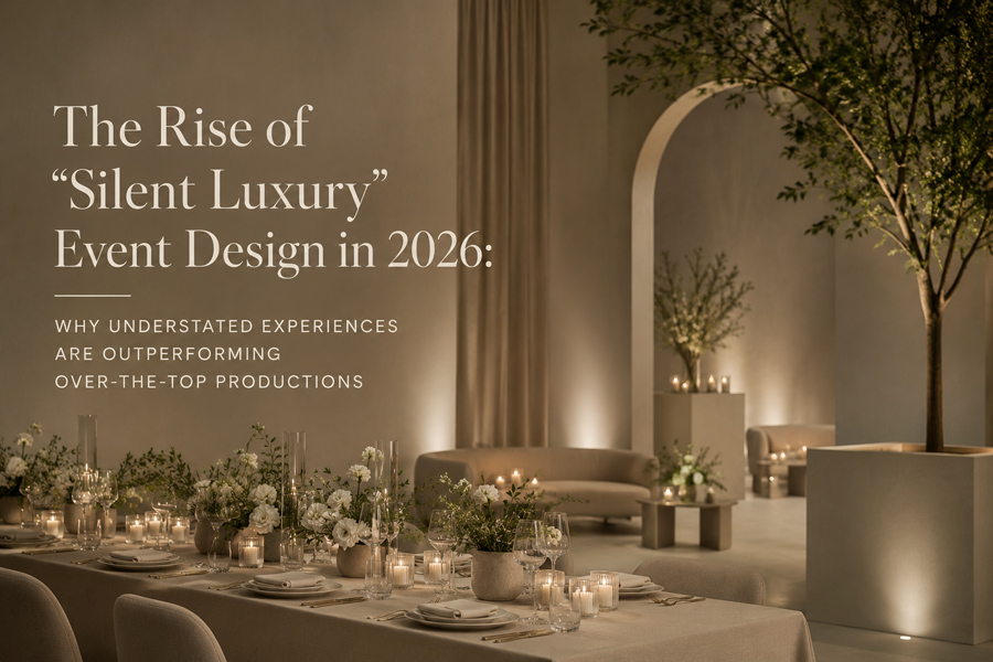 Featured image for “The Rise of “Silent Luxury” Event Design in 2026: Why Understated Experiences Are Outperforming Over-the-Top Productions”